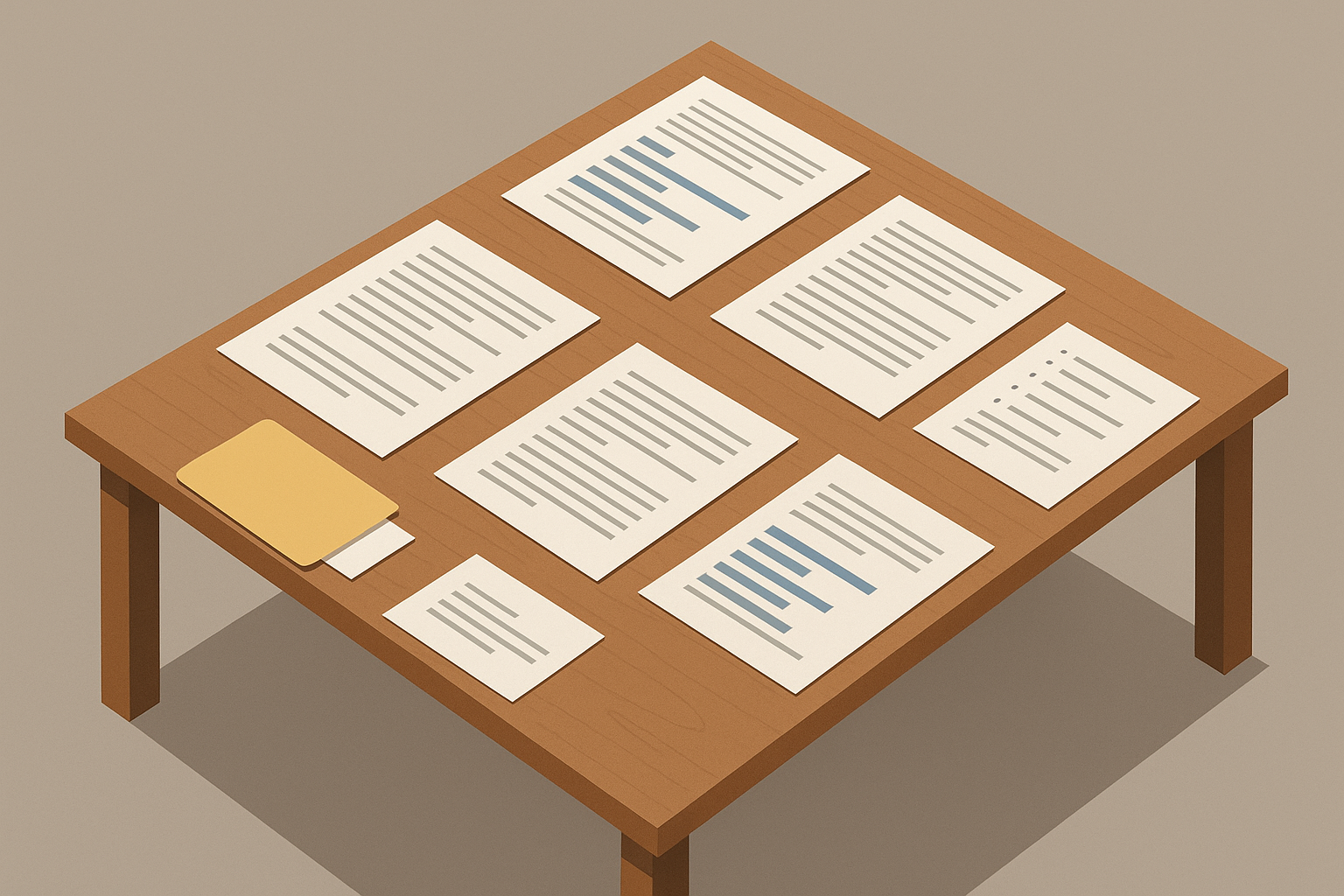 egy táblázat, rajta dokumentációval